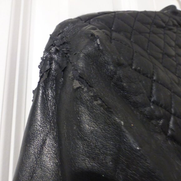 BEBE black faux leather cropped jacket with quilted detailing - Picture 9 of 16
